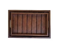 Plateau de rangement en bois d'acacia pour service et salle de bain décoratif à la maison disponible pour United Trade World
