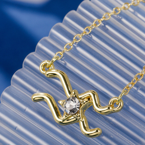 Oro 18K chapado en oro de circón encanto horóscopo pendiente de las Mujeres de 12 signo del zodiaco collar de joyas con tarjeta - Product Image 4