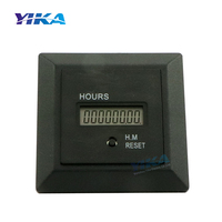 Compteur horaire numérique réinitialisable YIKA HM-1R AC 220V DC12V/24V 8 chiffres 0-999999H59M Affichage LCD noir CE RoHS