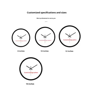 カスタマイズ可能な電子式静音北欧風装飾壁掛け時計、アラビア数字、小型三針、24時間表示、リビングルーム用 - Product Image 3