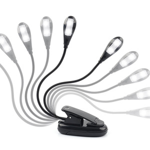 Lampe de pupitre musicale à clipser rechargeable à LED avec deux bras flexibles et 2 perles LED pour l'éclairage du piano, de la guitare et de l'érhu - Product Image 3