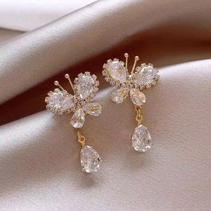 Hypoallergenic <b>Stud</b> <b>Earrings</b> Zircon Butterfly Teardrop Tassel <b>Earrings</b> Women Trendy Micro Pave Zircon <b>Crystal</b> <b>Stud</b> <b>Earrings</b> - Product Image 1