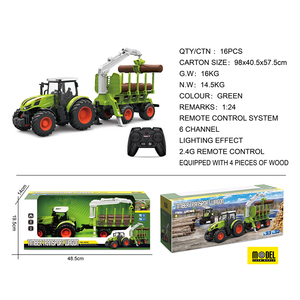 Tractor teledirigido de 6 canales a escala 1/24, 2,4 GHZ, con Control de Radio, grabador de madera, modelo de camión, cargador, con luces - Product Image 5