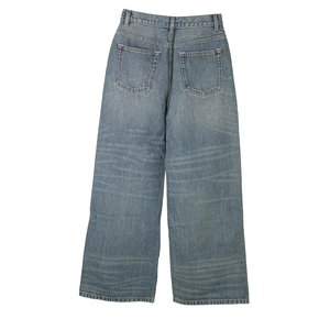 جينز أمريكي ريترو ممزق واسع الساق للرجال بخصر مرتفع - Product Image 3