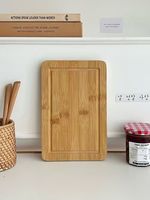 Bamboe snijplank van natuurlijk hout met sapgoot voor keuken, vlees, groenten, fruit, voorbereiding, cadeau voor de chef-kok