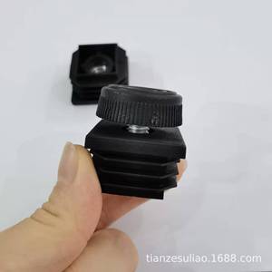 Furniture <b>Leg</b> M8x30 Plastic Nut Plug <b>Adjustable</b> Square Foot <b>Table</b> Support Black Minimalist Design Easy Installation - Product Image 3