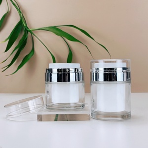 30ml 50ml Refillable Glass Cream Jar Vacuum Bottle Travel Size <b>Empty</b> Container Cream and Lotion Airless Pump Jar - Product Image 1