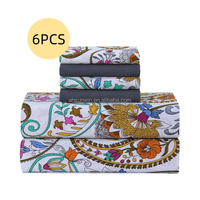 Vente en gros de haute qualité 6pcs King Quilts et ensemble de draps de lit doux microfibre brosse imprimé tissu tissé Technics vente