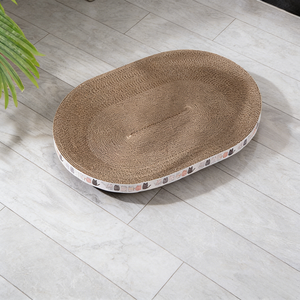 Large Durable Thickened Corrugated Paper Round/Oval Cat <strong>Scratcher</strong> No Debris No Mess Wear-Resistant Cat Scratch Pad - Product Image 2