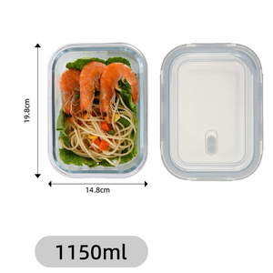Transparent Borosilicate Microwave <strong>Rectangular</strong> <strong>Food</strong> Storage <strong>Container</strong> High-Temperature Resistant Dishwasher Safe Leak-Proof - Product Image 4