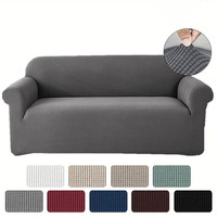 Housse de canapé jacquard unie, antidérapante, extensible, amovible, lavable, moderne, protectrice pour meubles, enfants, animaux domestiques, salon