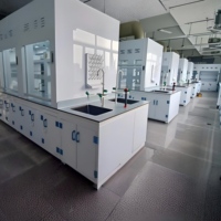 Hotte de laboratoire en PP résistante aux produits chimiques avec éclairage LED, armoire de ventilation en polypropylène avec vitesse de ventilation réglable