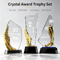 Placa de Cristal Transparente Grabable, Base de Metal para Escritorio, Trofeo de Cristal Personalizado