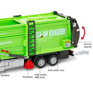 Grande <span class=keywords><strong>Camion</strong></span> della <span class=keywords><strong>Spazzatura</strong></span> <span class=keywords><strong>Giocattolo</strong></span> in Plastica con Luci e Suoni, Funzione Pull-Back, per Bambini e Ragazzi - Product Image 4