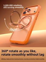 Luxe 360-graden draaibare magnetische houder, schokbestendige, antislip, doorschijnende matte telefoonhoes voor iPhone 17 Pro Max.