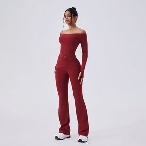 Ensemble <span class=keywords><strong>de</strong></span> yoga et <span class=keywords><strong>de</strong></span> sport pour femmes PASUXI, haut <span class=keywords><strong>de</strong></span> soutien-gorge sans bretelles à manches longues, pantalon taille haute à séchage rapide, vêtements <span class=keywords><strong>de</strong></span> sport actifs, tenue <span class=keywords><strong>de</strong></span> sport - Product Image 6
