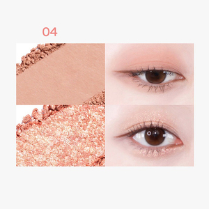 दोहरी रंग दृष्टि पैलेट वॉटरप्रूफ लंबे समय तक चलने वाला मैट और ग्लिटर आंख छाया - Product Image 6