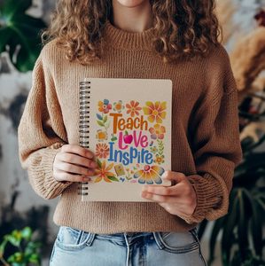 Cuaderno espiral motivacional floral personalizado 5,5x8,3 pulgadas diario del <span class=keywords><strong>profesor</strong></span> con cita inspiradora cuaderno colorido A5 para educadores - Product Image 5