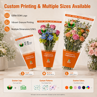 Vente directe d'usine, sacs à bouquet trapézoïdaux imprimés en gravure de haute qualité, taille personnalisée, durables, sacs en plastique transparent OPP