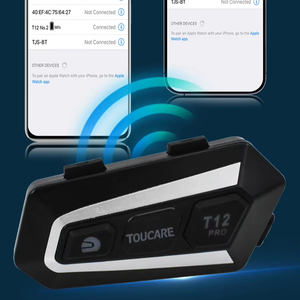 Intercom Bluetooth T12 pour casque, 2 motards, 1000 m, IP67, BT 5.3, suppression du bruit DSP, stéréo <span class=keywords><strong>Hi</strong></span>-<span class=keywords><strong>Fi</strong></span> pour <span class=keywords><strong>casques</strong></span> intégraux et demi-<span class=keywords><strong>casques</strong></span> - Product Image 4
