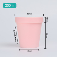 Pot cosmétique rose pots 50ml 100ml 200ml pots de gommage vides en plastique PP pot de crème lotion à large bouche avec cuillère pour les soins du visage du corps