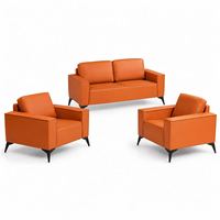 Ensemble de canapés modulaires en cuir PU de haute qualité avec structure métallique, design moderne pour salon, bureau, bureau à domicile et hôtel