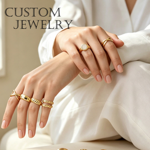 Anillo Grueso Irregular de Acero Inoxidable Chapado en Oro de 18K, Clásico e Impermeable, Marca Boli, Venta al Por Mayor OEM, Joyería de Moda para Uso Diario - Product Image 1