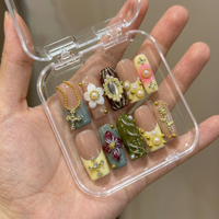 Uñas Acrílicas Francesas Clásicas 3D de Alta Calidad, Uñas Postizas de Estilo Francés, Uñas Postizas de Última Moda