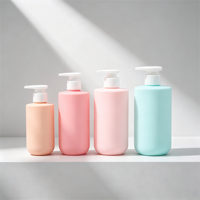 Flacon de gel douche rectangulaire de 500 ml, flacon pompe à filetage 28/410, flacon de lotion PET carré, récipient cosmétique pour shampoing, lotion pour le corps