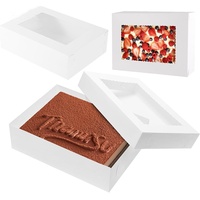 Boîtes à gâteaux 14x10x4 pouces avec fenêtre, boîtes de boulangerie rectangulaires pour pâtisseries, gâteaux, cupcakes, beignets, biscuits, emballage