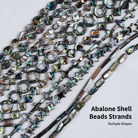 Perles en gros de coquillages naturels d'ormeau, en forme de rond, donut, pentagramme, croix, feuille, ovale, rectangle, tube, pour la fabrication de bijoux DIY
