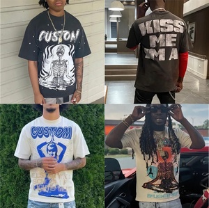 เสื้อยืดวินเทจซักได้สำหรับผู้ชายพิมพ์ลายหน้าจอ Dtg ด้วยกรดบ็อกซี่ที่มีน้ำหนักมาก280 GSM - Product Image 4