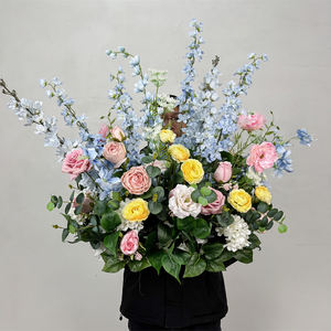 Flores Artificiales de Seda Personalizadas para Decoración de Pasillos y Escenarios, Arreglo de Rosas, Camino de Mesa, Decoración para el Año Nuevo Chino, Hecho a Mano, Largo - Product Image 1