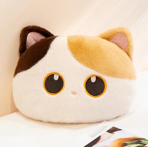 Cuscino a Forma di Gatto <span class=keywords><strong>Super</strong></span> Morbido, Bianco e Nero con Grandi Occhi, Giocattolo Imbottito in Cotone PP, Decorazione - Product Image 5