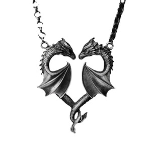 Nouveau alliage matériel Dragon pendentif collier en forme de coeur symbole d'amour pendentif bijoux pendentif collier accessoires - Product Image 1