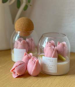 LANJO - Frascos de Vidrio de Borosilicato Transparente de 450 ml/15 oz para Velas de Cera de Soja, Tapas de Corcho de Madera, Resistentes al Calor, Aromatizados, para Navidad y Pascua - Product Image 6