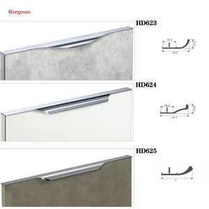 Perlengkapan Furnitur Baru, Kenop Pintu Kabinet Emas Hitam, Gagang Tarik Profil, Gagang Lemari Panjang Aluminium, Gagang Tersembunyi Dapur - Product Image 5