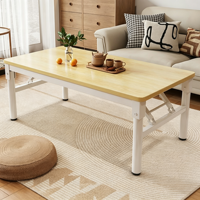 Table basse pliante en pierre, table rectangulaire basse pour la maison, salon, table à manger portable, unités de location, aucun assemblage requis