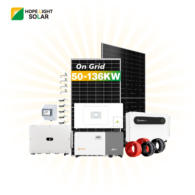 Advanced 50kW 100kW 120kW On-Grid Solar System with Long Lifespan and Stable Power Output for Commercial