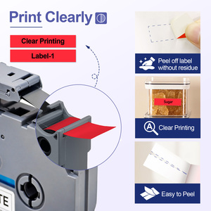 Ruban d'impression pour étiqueteuse Orison compatible <span class=keywords><strong>TZE</strong></span>-431 TZ431 12 mm noir sur rouge, cassette de ruban pour étiqueteuse Brother P-touch - Product Image 3