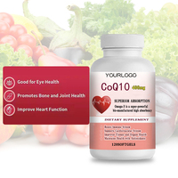 Capsules de Coenzyme Q10 en gélules molles OEM ODM, 60 capsules, complément nutritionnel, soutien antioxydant, capsules de CoQ10 en marque privée