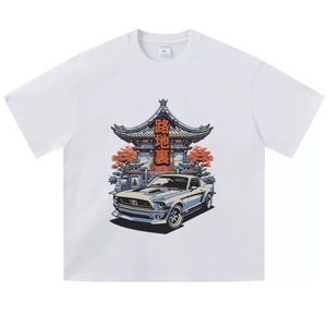 Camiseta Ford <span class=keywords><strong>Mustang</strong></span> Japanese Temple - Estilo JDM Vintage con Gráfico de Muscle Car, Algodón Negro Lavado, Oversized, Streetwear - Product Image 6