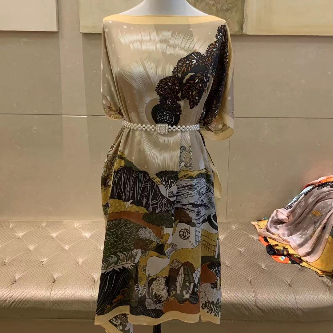 24hours Fast shipping plus size women's silk dresses