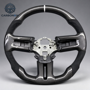 Volant de voiture personnalisé en fibre de carbone forgée chromée pour Ford Mustang GT S650 Ecoboost S550 2014 2013 2012 2011 2010 - Product Image 4