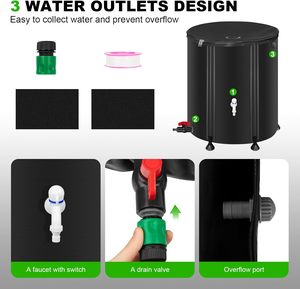 PVC <b>Plastic</b> 50-1000L Foldable <b>Bucket</b> Portable Rain Barrel Water Tank Garden Collapsible <b>Plastic</b> Rain Barrel - Product Image 5