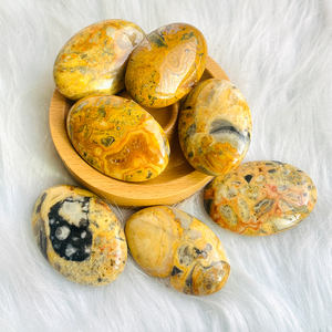 All'ingrosso naturale di alta qualità pazzo agata di cristallo di palma pietra di agata gialla di guarigione a forma di palma per la decorazione domestica e regalo - Product Image 4