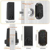 Serrure de porte intelligente Arpha D180W en laiton avec clavier à code BT, serrure électronique avec application Tuya et accès par empreinte digitale