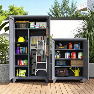 Armario <span class=keywords><strong>de</strong></span> Almacenamiento para Exteriores Resistente a la Intemperie, Antioxidante, con Puerta con Rejillas, Estante <span class=keywords><strong>de</strong></span> Almacenamiento para el Hogar - Product Image 1