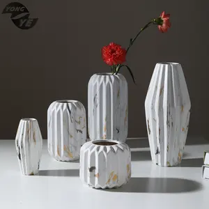 Nordic modern pottery ceramic porcelain flower vase set for home decor
