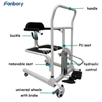 Chaise élévatrice hydraulique pour transfert de patients F10HLS-01H, 4-en-1, pour personnes handicapées, personnes âgées et à mobilité réduite, utilisation en clinique